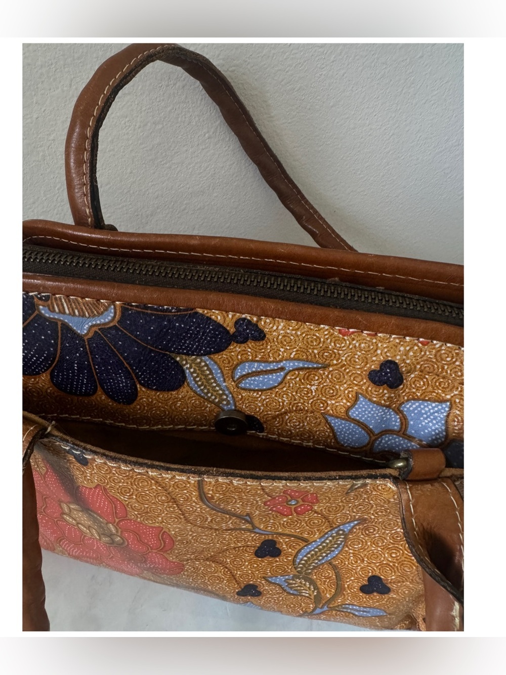 Patricia Nash Floral Satchel Handbag Brown
Trim Top Handle - Picture 7 of 14